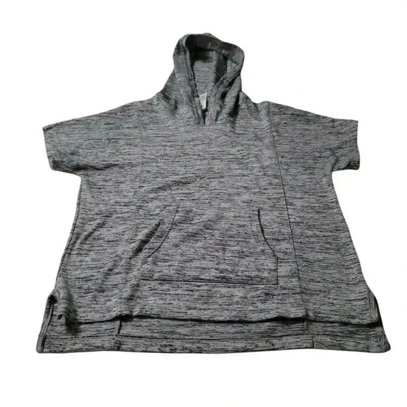 Athleta Girls Gray Pullover Hoodie size L/12 short sleeve. - Picture 6 of 9